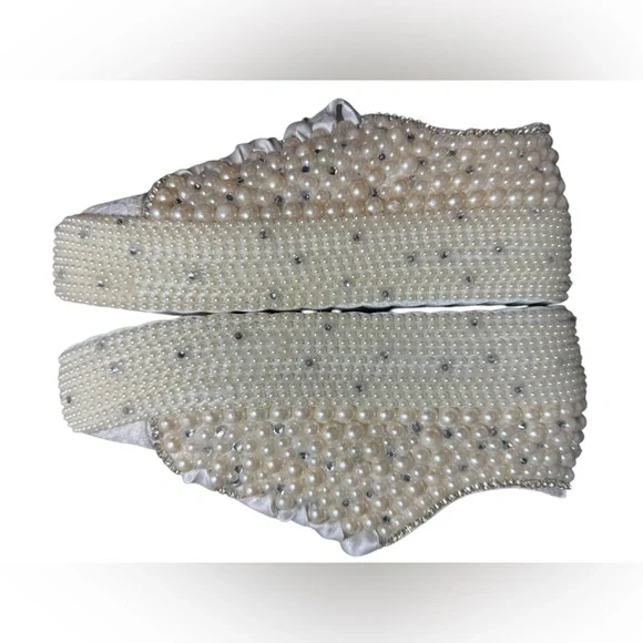Stilo Cream Textured Espadrilles with Shimmery Finish|Made in Turkey. - Picture 9 of 12